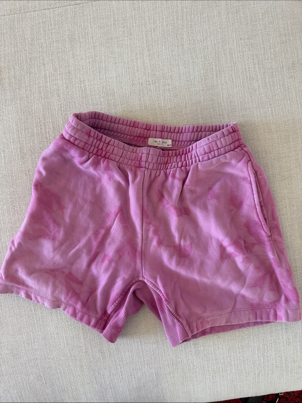 rag & bone Pink Ribbed Lounge Shorts